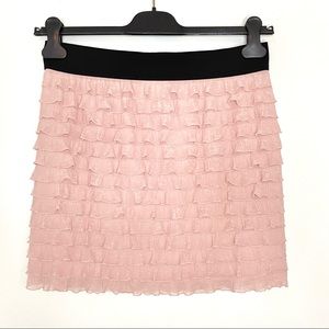 Pink Ruffle Layered Cute Skirt NWOT - Size M